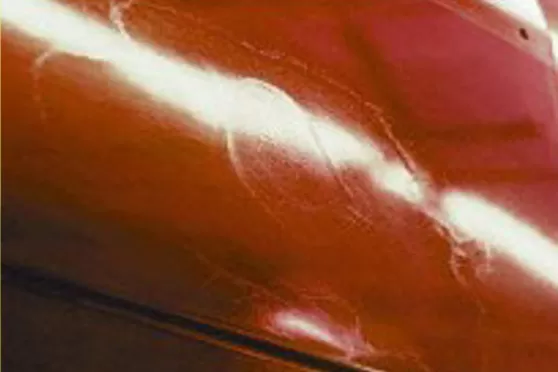 Visibility of the repair border on the paintwork