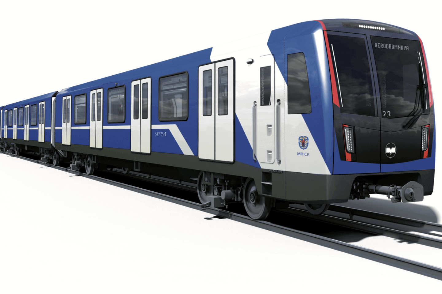 painting of Minsk Metro trains